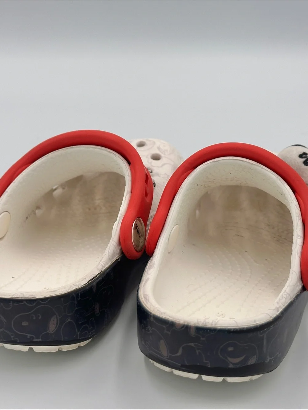 Toddler 8 White and Red Snoopy CROCS